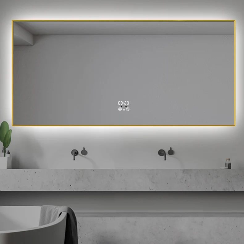 Design Hotel LED Backlit light mirror / Wall Mounted Smart Led glass Mirror custom made size