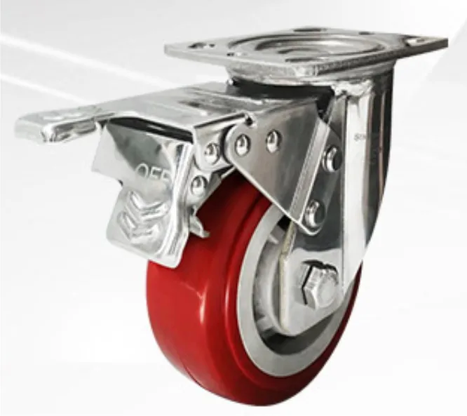 Industrial castor wheel 8 inch 200mm stainless steel swivel caster with double bearing with brake