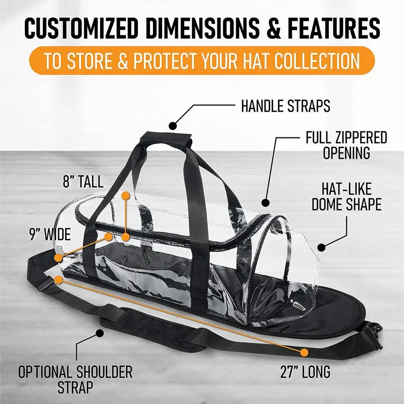OEM PVC Tote Travel Bags for Baseball Hat Storage Crossbody Bags for Sport Multi functional Waterproof Transparent Luggage Bags