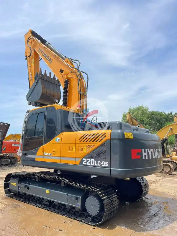 Hyundai 220 used excavator secondhand excavadora backhoe  22 ton in stock crawler digger hydraulic machine low price cheap
