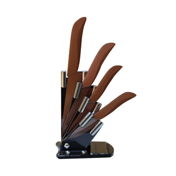 5 шт. супер острый нож триста двадцать пять миллилитров (ABS ручкой Santoku керамика дял набора кухонных ножей с держателем ножей