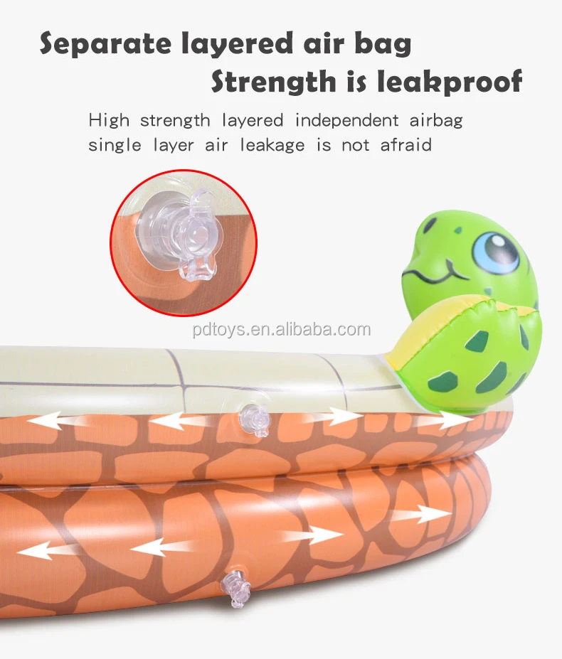 P&D big size turtle splash Inflatable paddling pool kids swimming pool outdoor toy