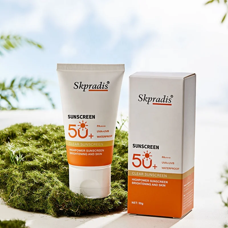 Fashion Plastic Tube 50 ML SPF 50  Natural Organic Mineral Moisturizing Sunscreen Creams For Woman