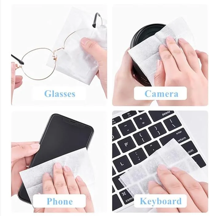 Quick Dry  Organic Anti Fog Single Wet Wipes Glasses Camera Phone Keyboard Cleaner Lens Wipes