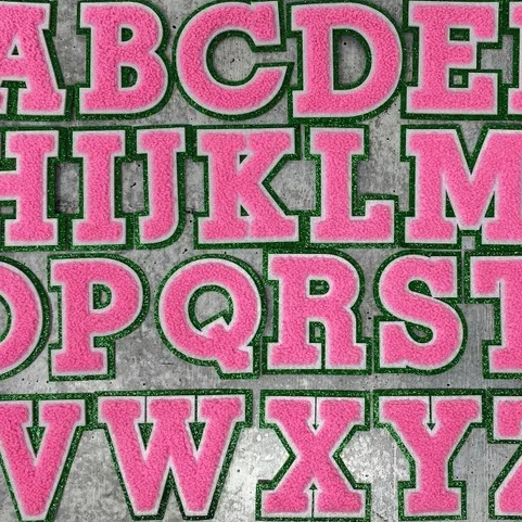 Custom pink and green sorority fraternity intl Iron On Patches sorority of phi delta embroidery Chenille Patches