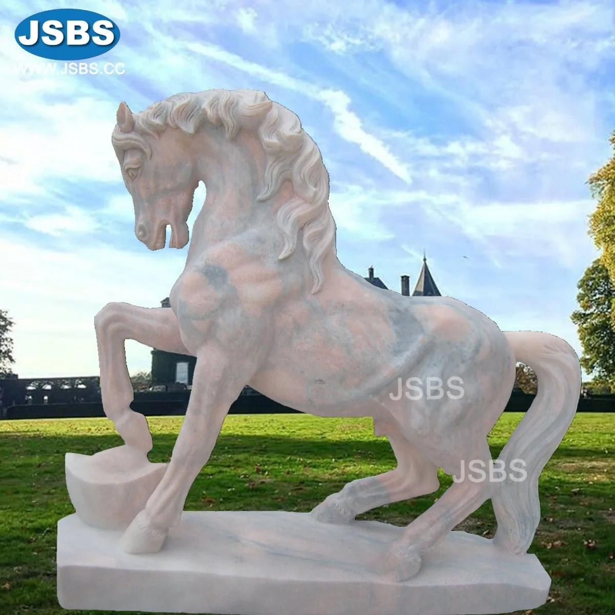 hot selling Custom-made classical Carved natural Marble Headstone with Horse