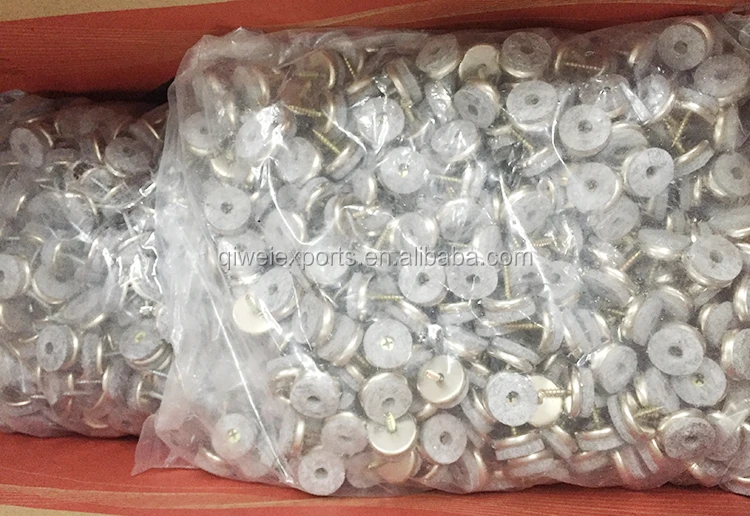 High Quality Nickel-plated Anti-slip Chair Leg Floor Protector Furniture Feet Felt Glides with screw 80205