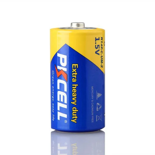 PKCELL 1.5v carbon zinc batteries c size r14p battery for Flashlight