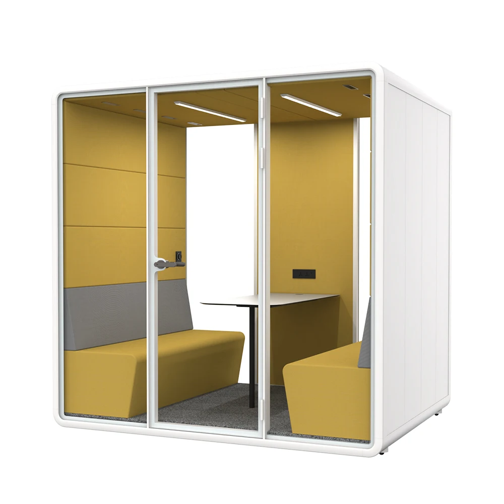 Multi Outdoor Electricity Office Work Pod Meeting Booth With Lamp Desk