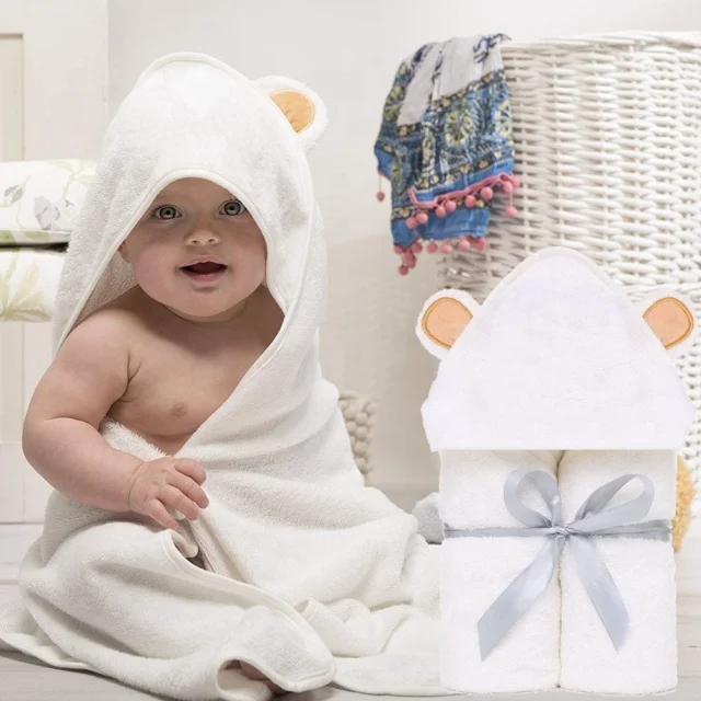 
Organic Bamboo Baby Animal Hooded Towel 