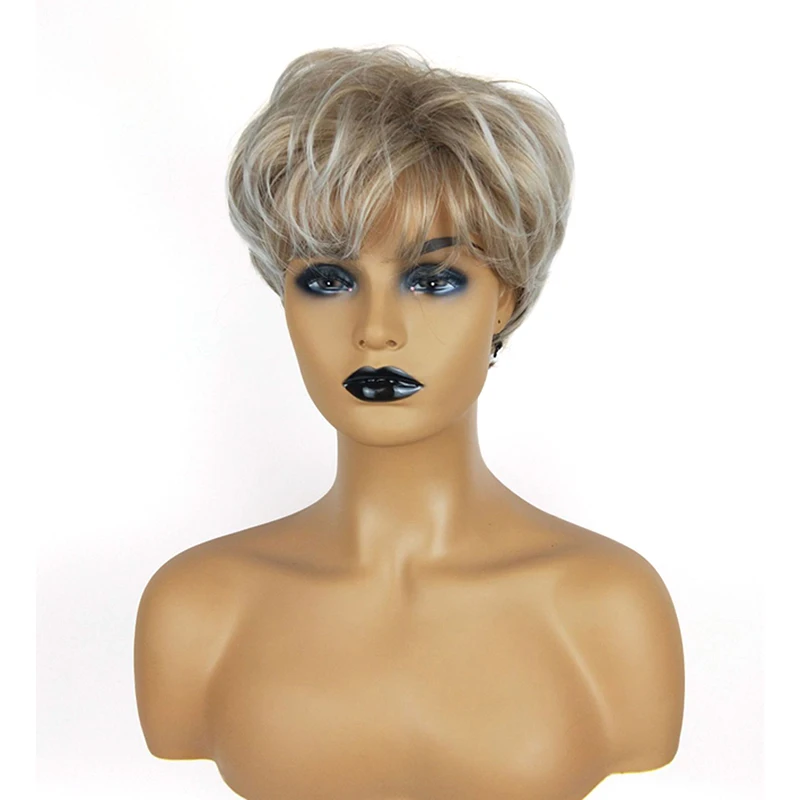 Cross-border European And American Ladies Flower White Trend Short Hair Fluffy Dyed Chemical Fiber Wig