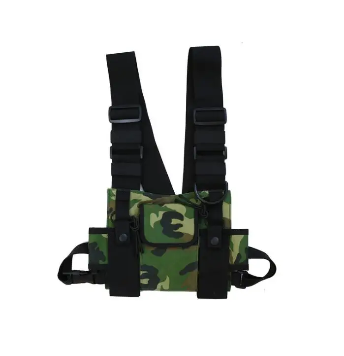 Wholesale Custom Universal Radio Harness Chest Front Rig Multi-Purpose Reflective Tactical Chest Rig Bag with Adjustable Straps