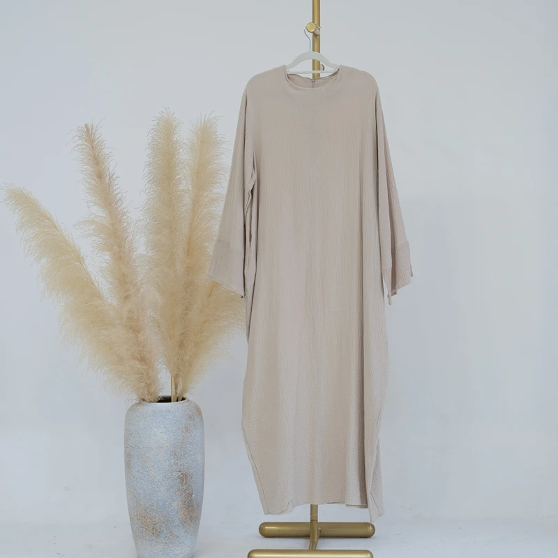 Двусторонний комплект abaya co ord jellaba для женщин скромный Бежевый Креп dubai