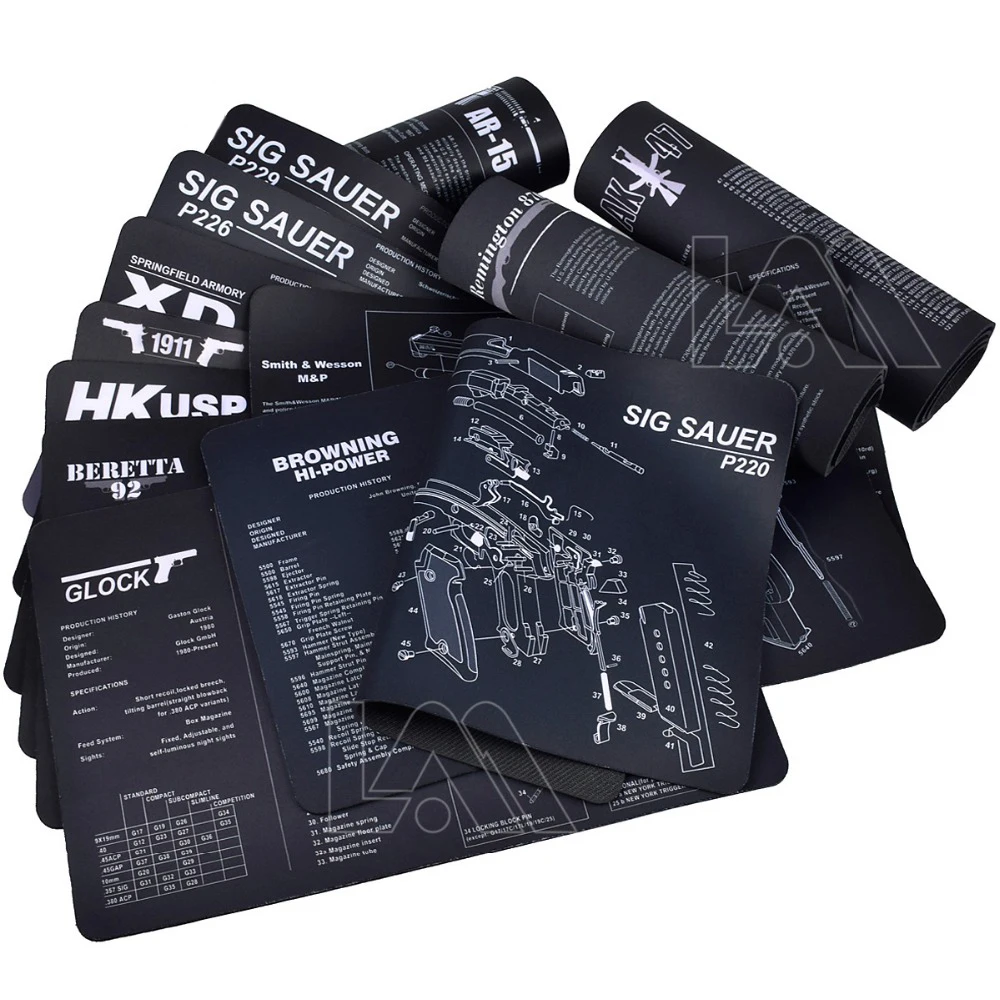 Factory Gun Accessories Anti Slide Anti Oil Waterproof Silicone Rubber Plastic Custom Logo Gun Cleaning Mat