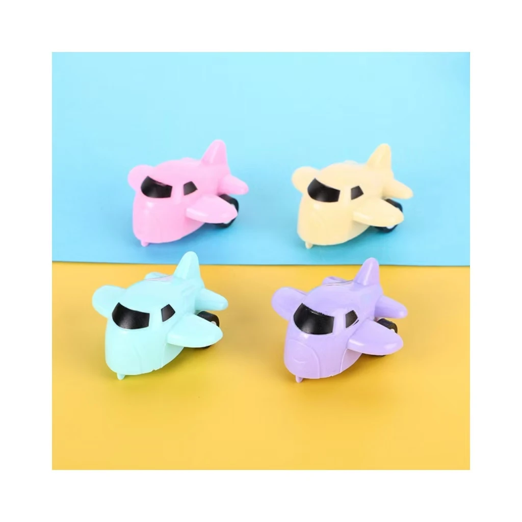 Mini Funny Candy Plastic Plane Toys Vending Machine Capsules Toy Pull Back Airplane Toys For Kids