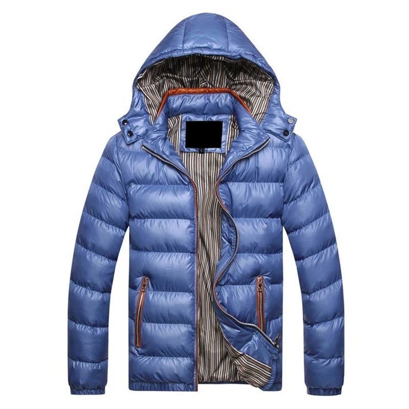 Winter Warm Thick Male Jackets Padded Casual Hooded Parkas Men Overcoats