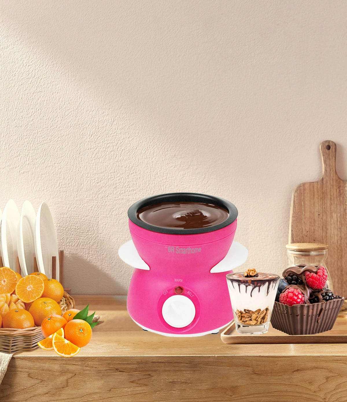 Professional Electric Chocolate Wax melt Warmer Cheese Warmer Chocolate Fondue Set Chocolate Melting Pot