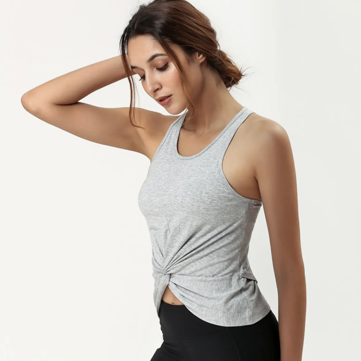 Support Customization Basic Athletic Sleeveless Loose Plain Oversize T Shirts Running Summer Tank Top For Women Gym Apparel