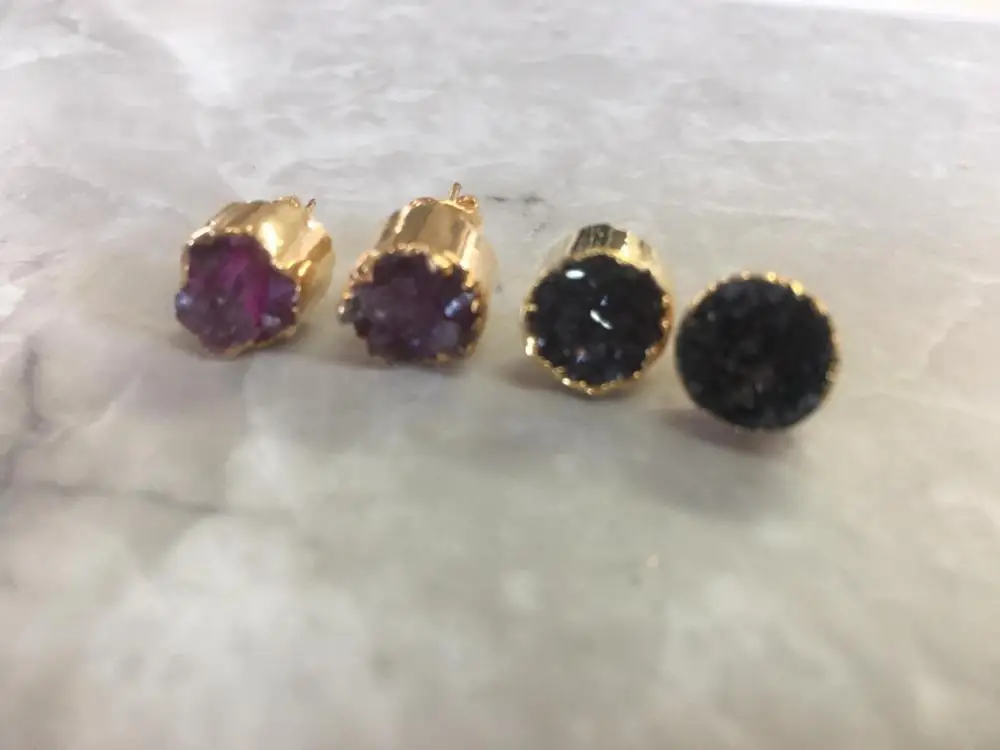 BEAUTIFUL COLORED DRUZY EARRINGS