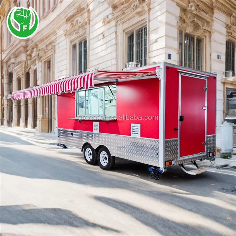 16ft mobile black lemon shake up refrigerated crawfish cooking food trailer construction
