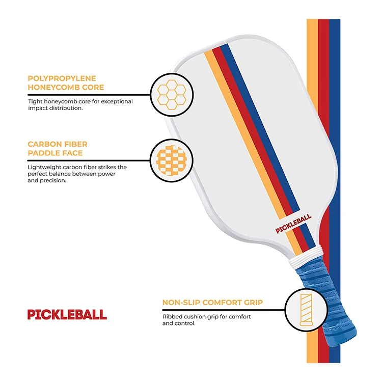 Wholesale Cushion Grip Pickleball Paddle Racket Set Pickle Ball Custom Logo Raw Carbon Fiber Pickleball Paddle For Gym