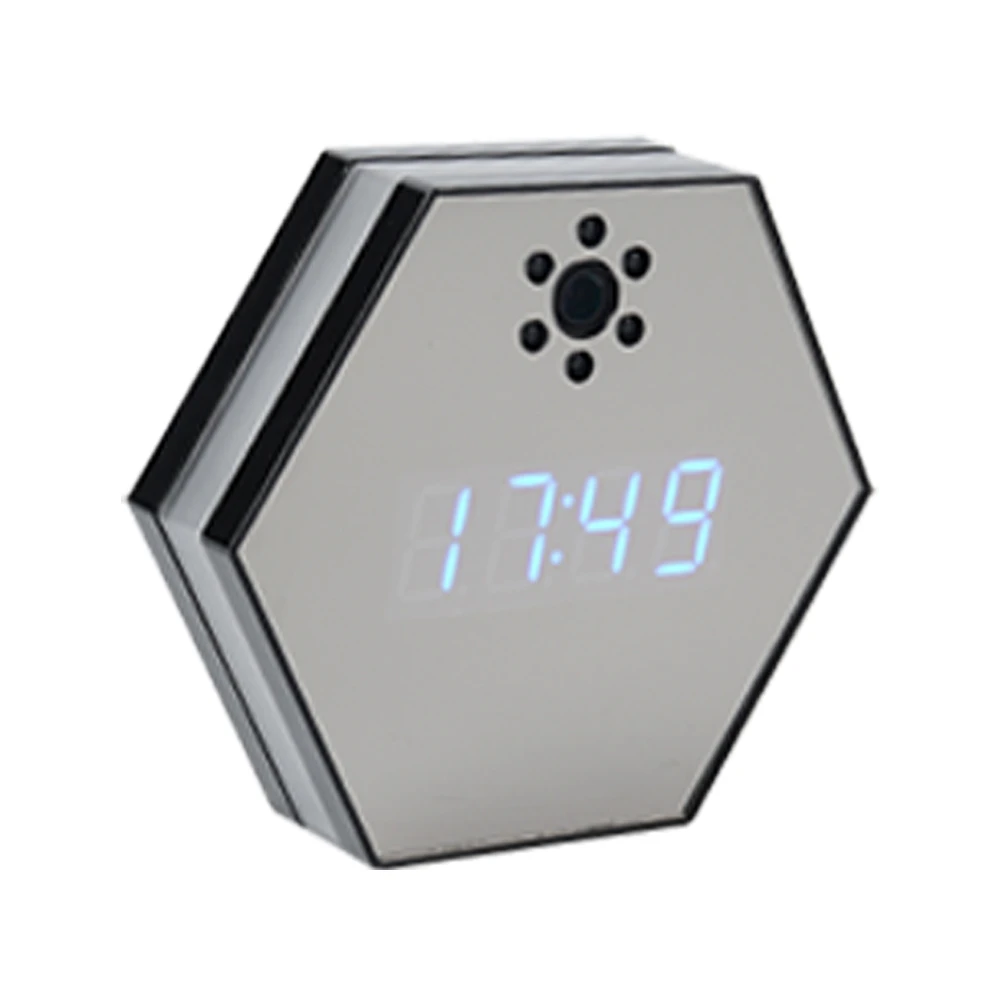 Wireless Multi Function alarm clock WiFi security CCTV Camera wall Clock Colorful Night Light Nanny Cam covert camera