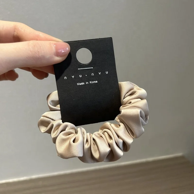 Wholesales Elegant Silky Headband Small Scrunchie High Quality Elastic Rubber Band For Girls