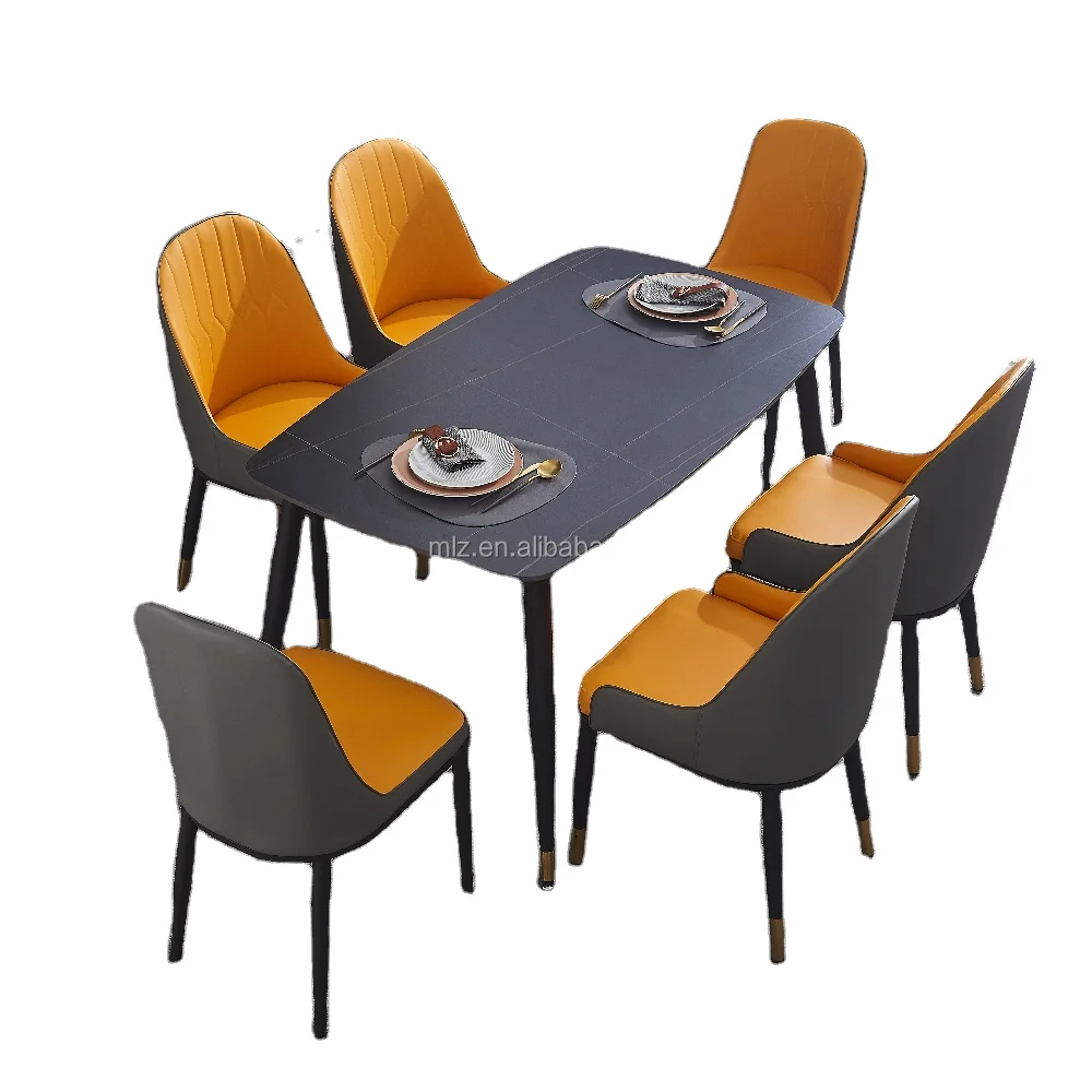 Slate dining table Classic restaurant modern light luxury marble dining table