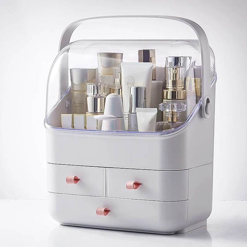 Wholesale Bathroom Desktop Waterproof Dustproof Cosmetic Storage Box Beauty Makeup tool Organizer Skin Care Storage Drawer