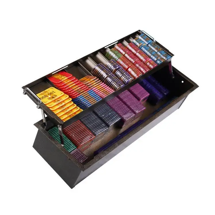 YH Luxury Design 27 Inch Baccarat Tables 2 Layers Lockable Poker Chip Tray for Gambling