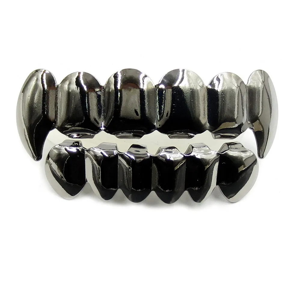 Hot Sale Hip hop Gold Plated Copper Grillz Plain 6 Teeth Top & Bottom Grills Set Body Jewelry Wholesale