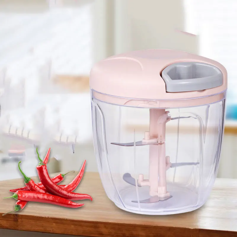 
New Product 5-Blade Mini Garlic Grinder Crush Grind Vegetable Cutter Garlic Ginger Garlic Sauce Making Machine Kitchen Supplies 