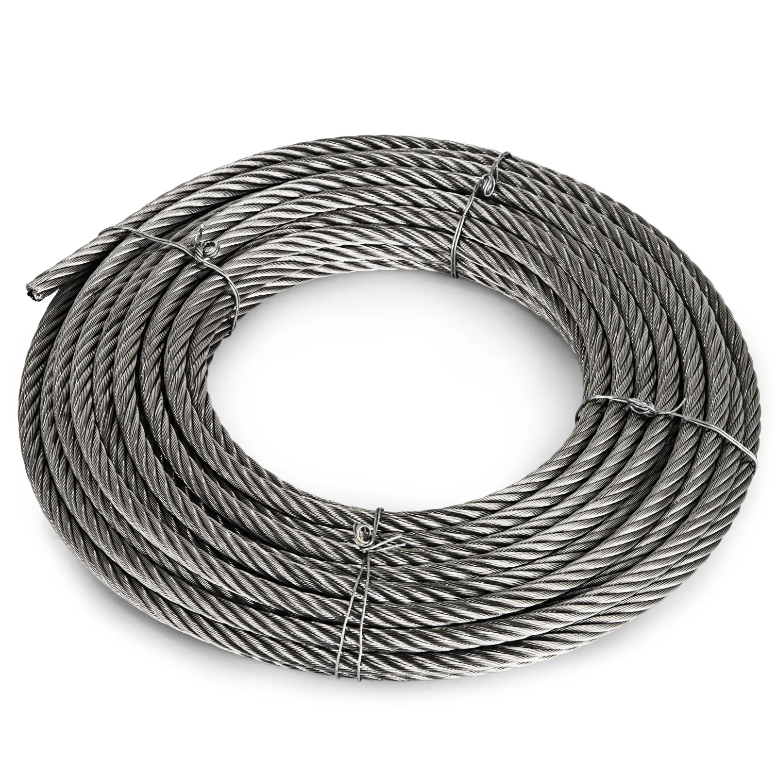 Jiangsu Manufacturer 304 Stainless Steel Cable Wire Rope 7x19 Flexible PVC Clear Coated