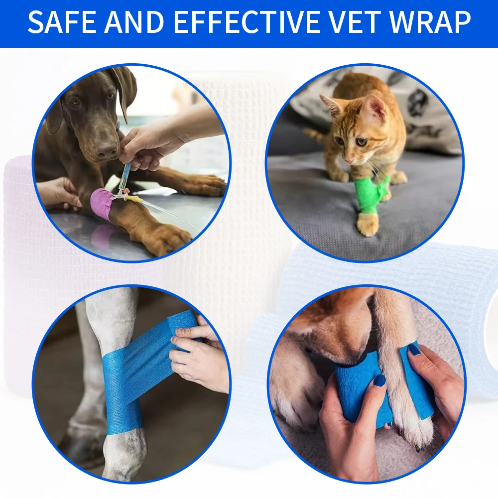 Self-Adhesive Medical Tape (2 inch) - Pack of 12 - Cohesive Bandage Wrap Rolls - Waterproof Athletic Tape - Self Adhesive