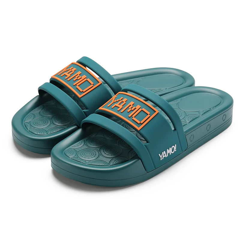 Henghao High Quality Pu 3d Rubber Logo Boy New Models Slippers Thick Sponge Sole Slippers Flite Slipper For Men
