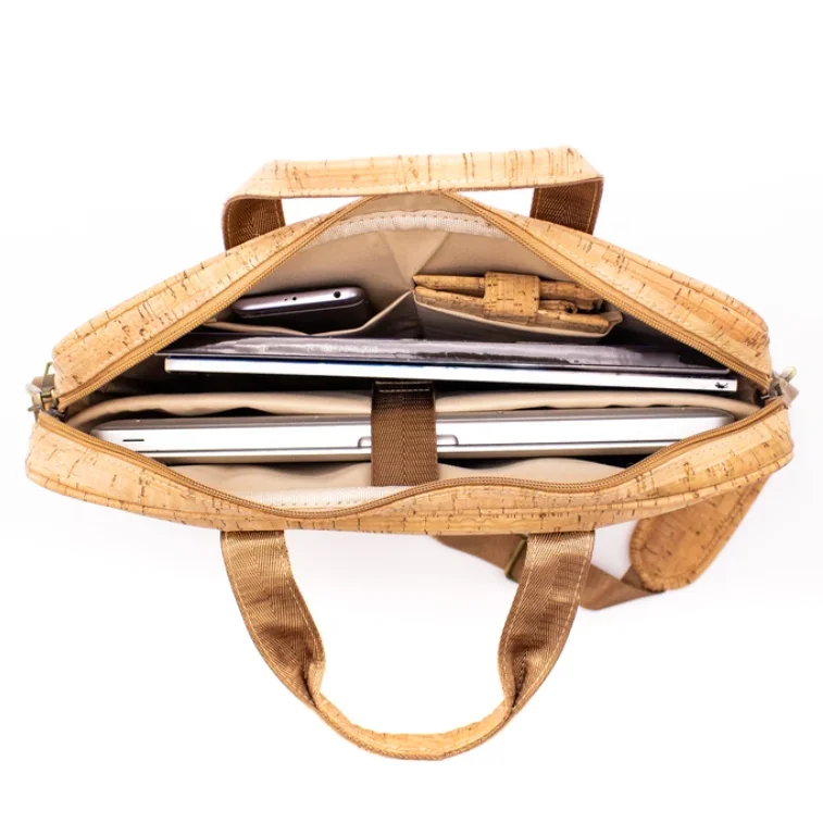 100% Vegan Natural cork Laptop Bag Briefcase for Men