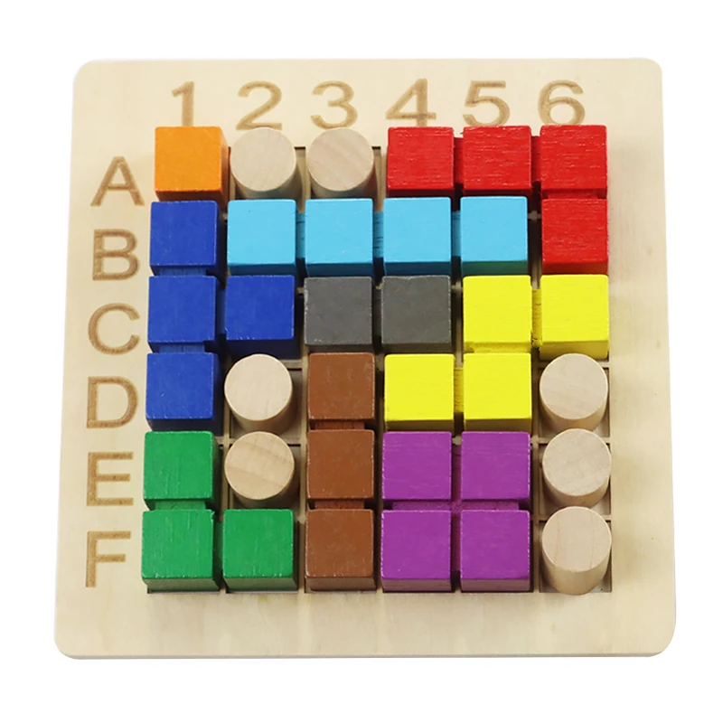 Montessori wooden cube Magic blocks jigsaw puzzle games children early  intelligence development colourful  blocks