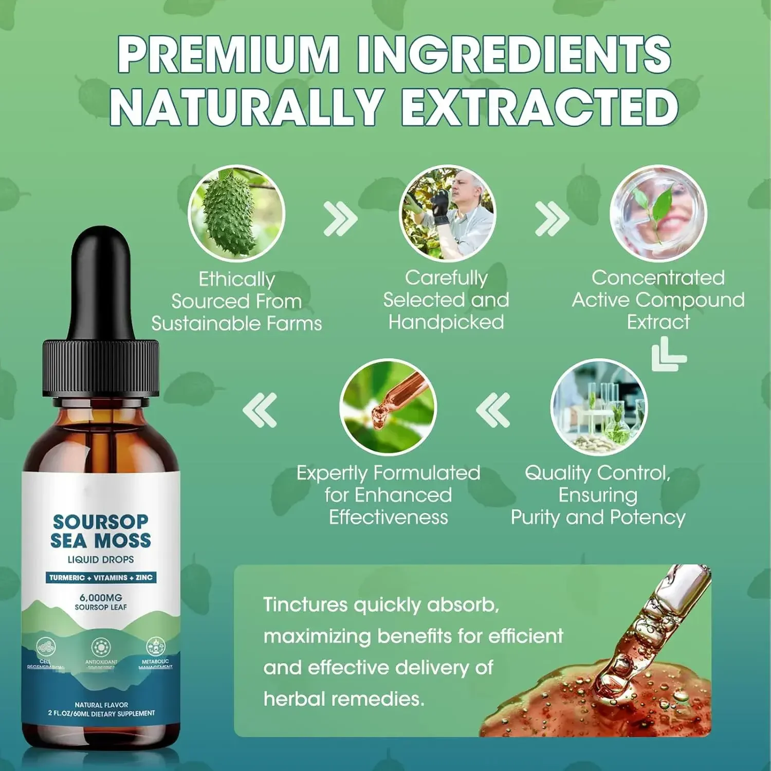 Private Label Organic Vegan Seamoss Oil Drops Irish Sea Moss Liquid
