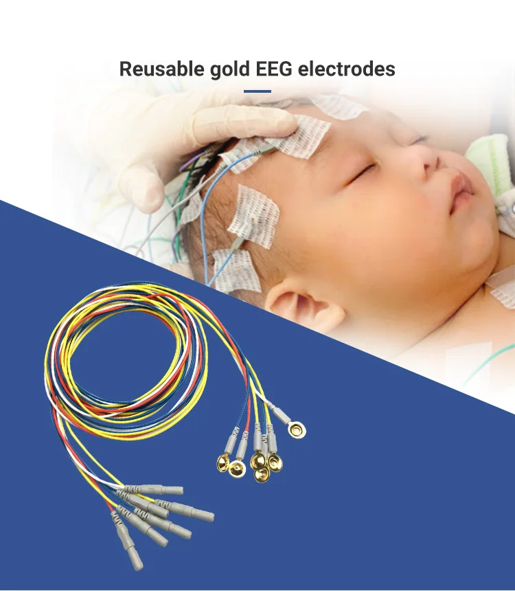 BESDATA заводская цена EEG электрод многоразовые Позолоченные чашечные электроды ecg кабель