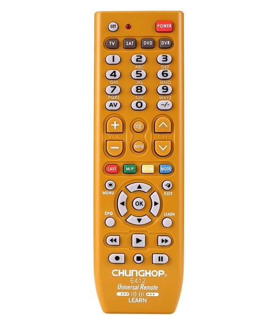 Chunghop E412 Modern Design 4 in 1 Universal Remote Control Infrared Controller With Learning Function