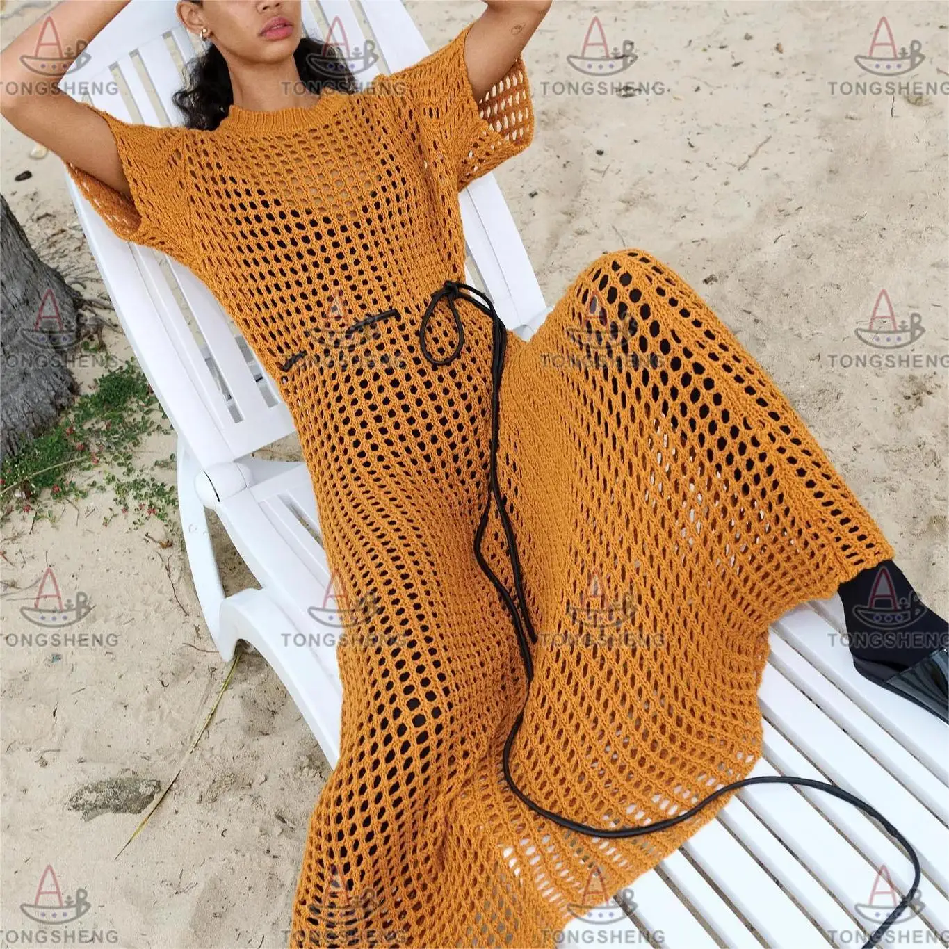 New Design Women Sexy Fashion Party Strappy Halter Long Dress Elegant Woman Sexy Crochet Backless Cutout Dresses