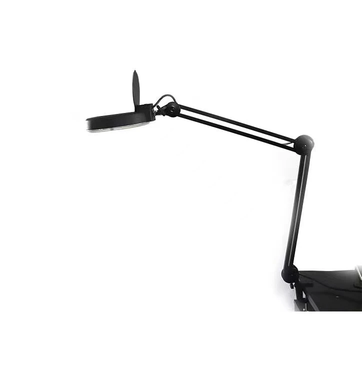 Wholesale Magnifying glass with led light for nail beauty salon table magnifier lamp