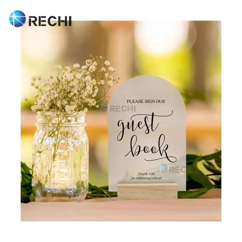 RECHI Custom Acrylic Wedding Event Table Sign Holder Perspex Wedding Table 3D Number Sign Letter Place Card Display Stand