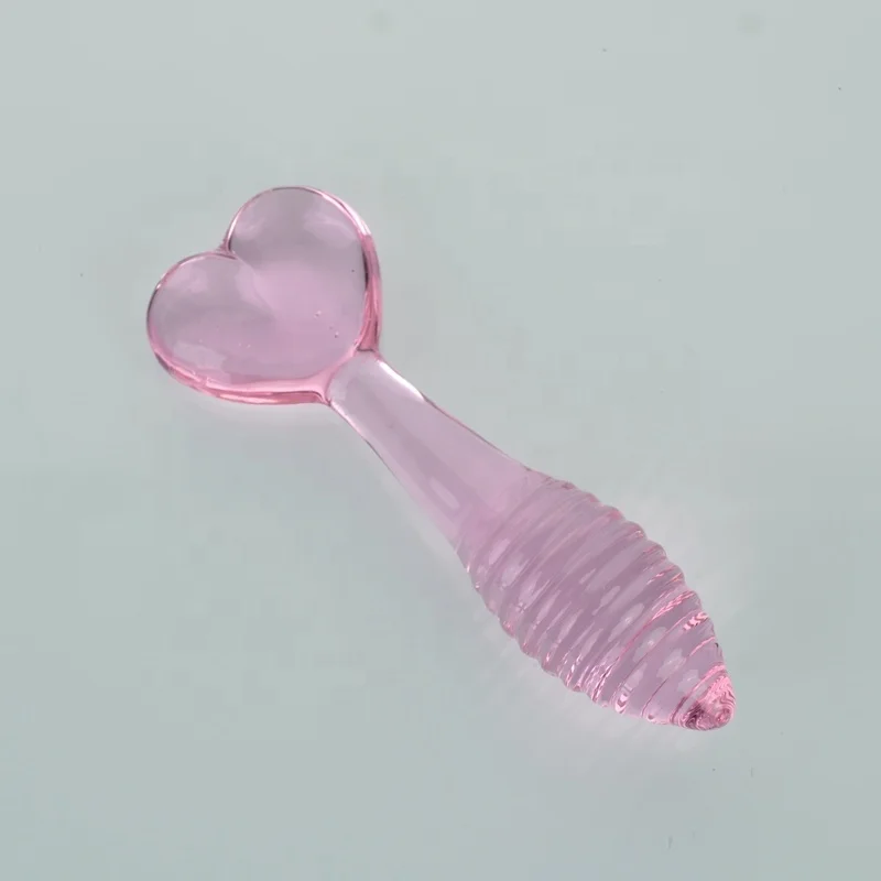 Factory Supply In Stock Cheap Mini Transparent Pink Glass Dart Model Butt Plug Doomerang Model Glass Sex Toy for Sex Enjoyment
