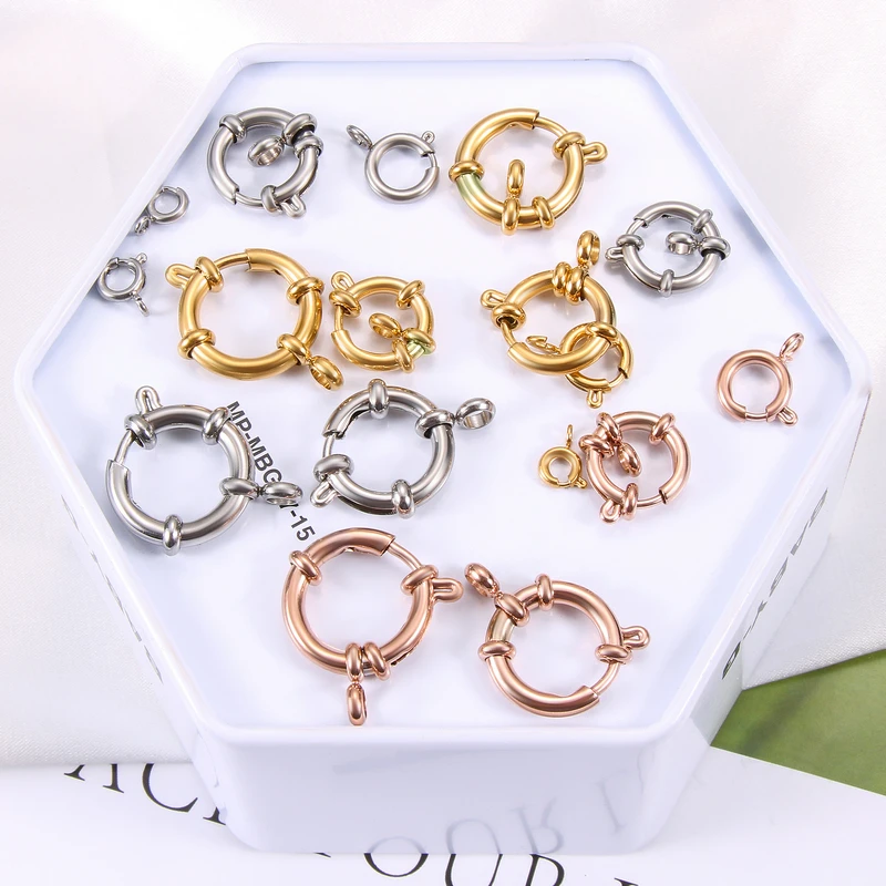 Connection Buckle Jewelry Making Stainless Steel Gold Plated Spring Clasp For Diy Bracelet Necklace