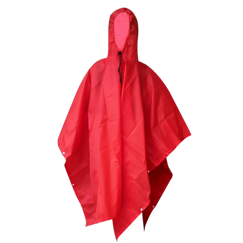 Adult Lightweight Outdoor Hooded Rain Poncho Unisex Raincoat for Hiking Camping Fishing