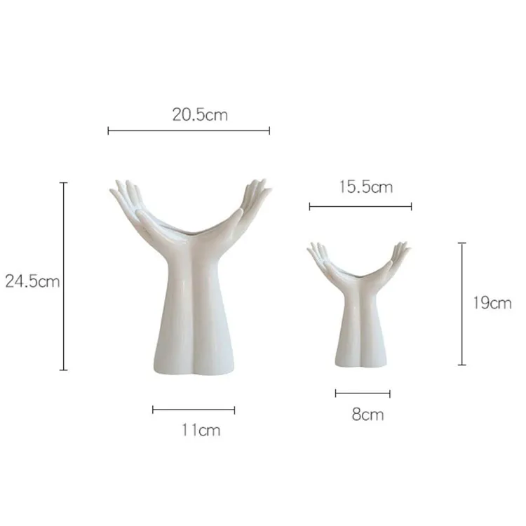 Popular Ceramic Vases Home Decor Porcelain Hand Shape Flowers Vase and Pots Ceramic Vases Jug Tabletop