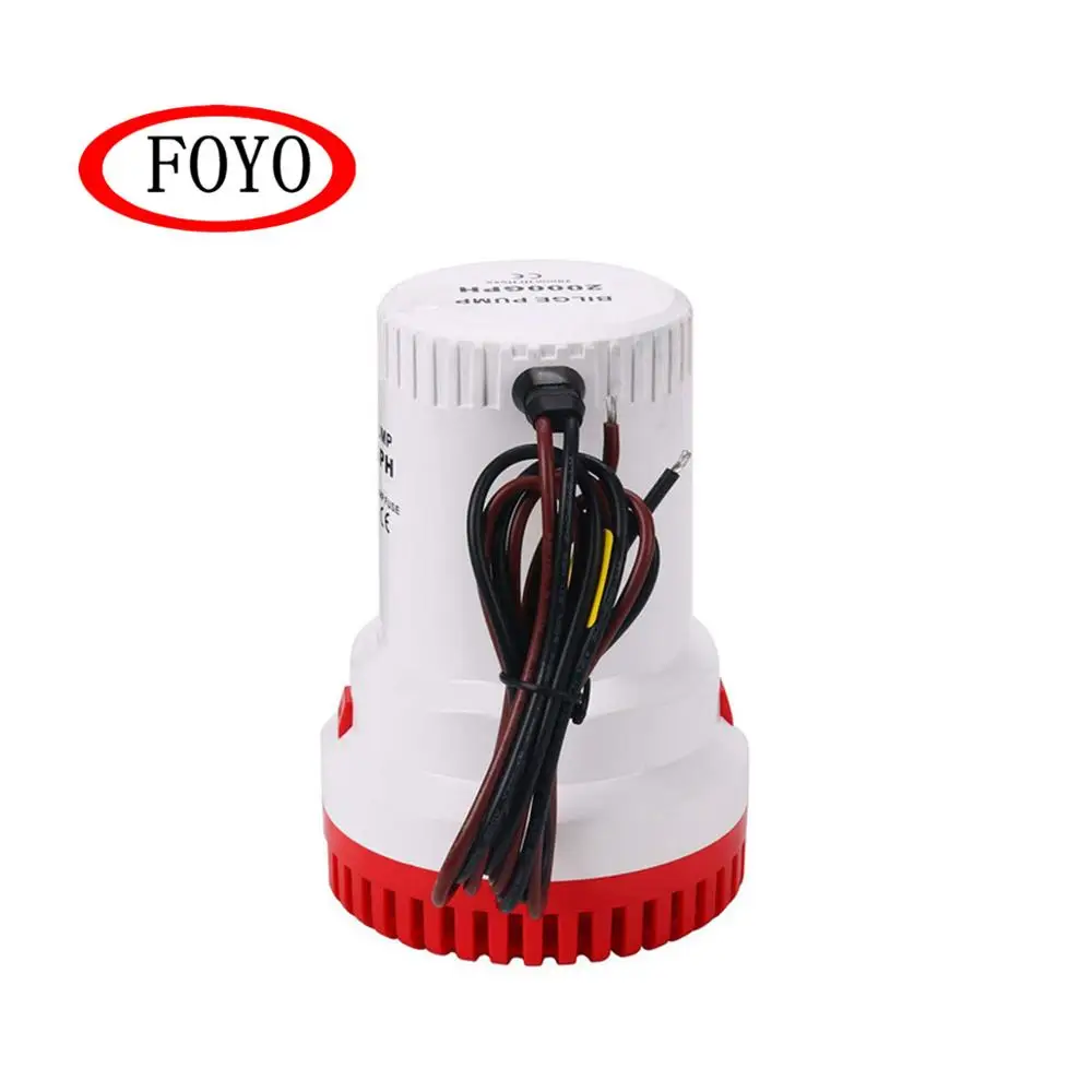 FOYO Brand 24V 2000 GPH Boat Marine Electric Submersible Bilge Pump with Hose ID 29mm electric submersible pump price