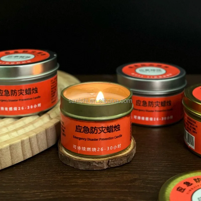 60g/70g/80g Emergency candle windproof no scents tin packing soy wax low MOQ long burning time fragrance Candles