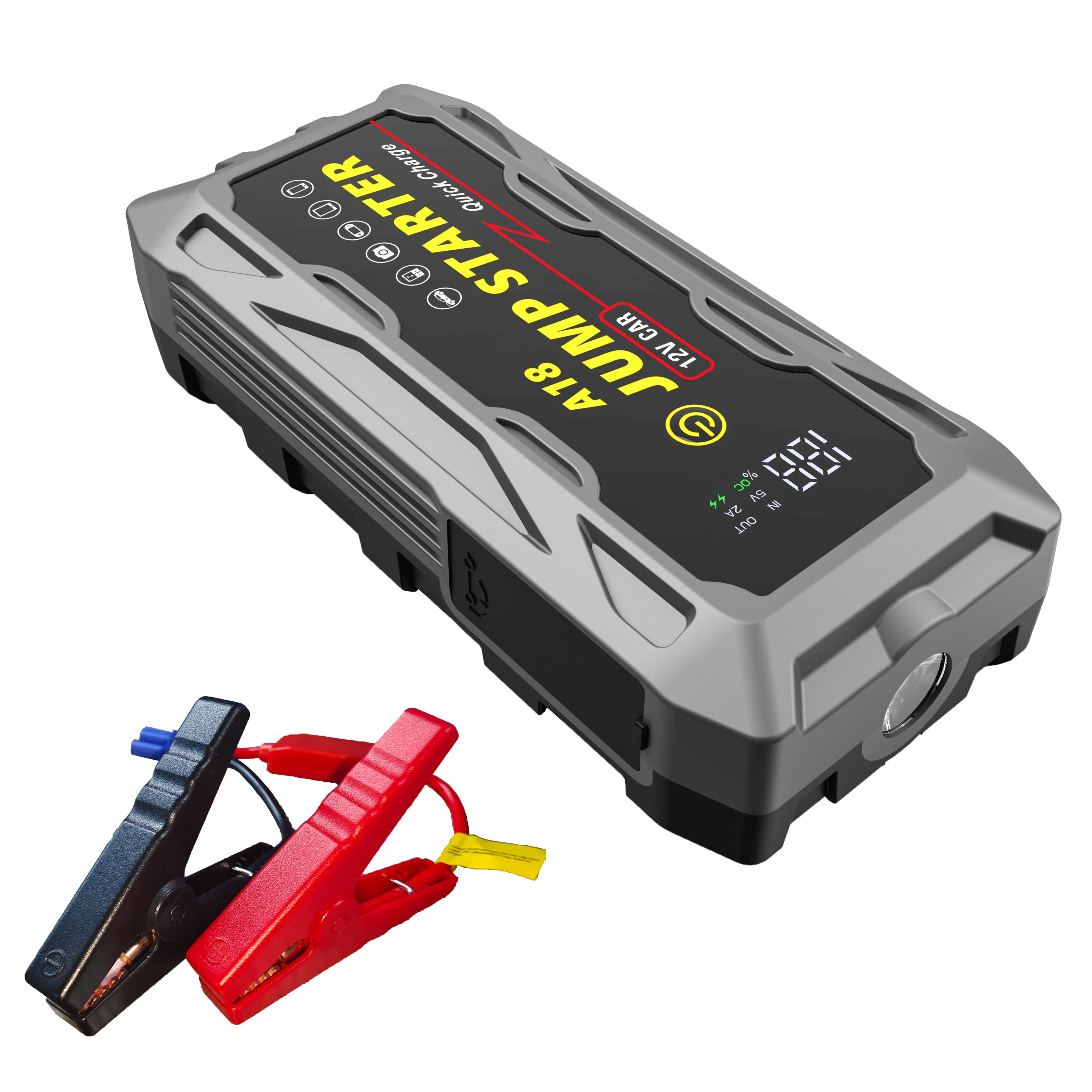 The Latest Large Capacity Jump Starter 12V Auto Lithium Battery Booster Starting Device Waterproof Emergency Car Jump Starters